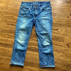 American Eagle artist crop jeans